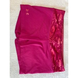 Under Armour HeatGear Pink Compression Shorts WomensLarge Athletic VolleyballGym